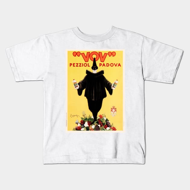 VOV Pezziol Padova Italy by Leonetto Cappiello Vintage Liqueur Advertisement Art Deco Kids T-Shirt by vintageposters